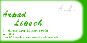 arpad lipsch business card
